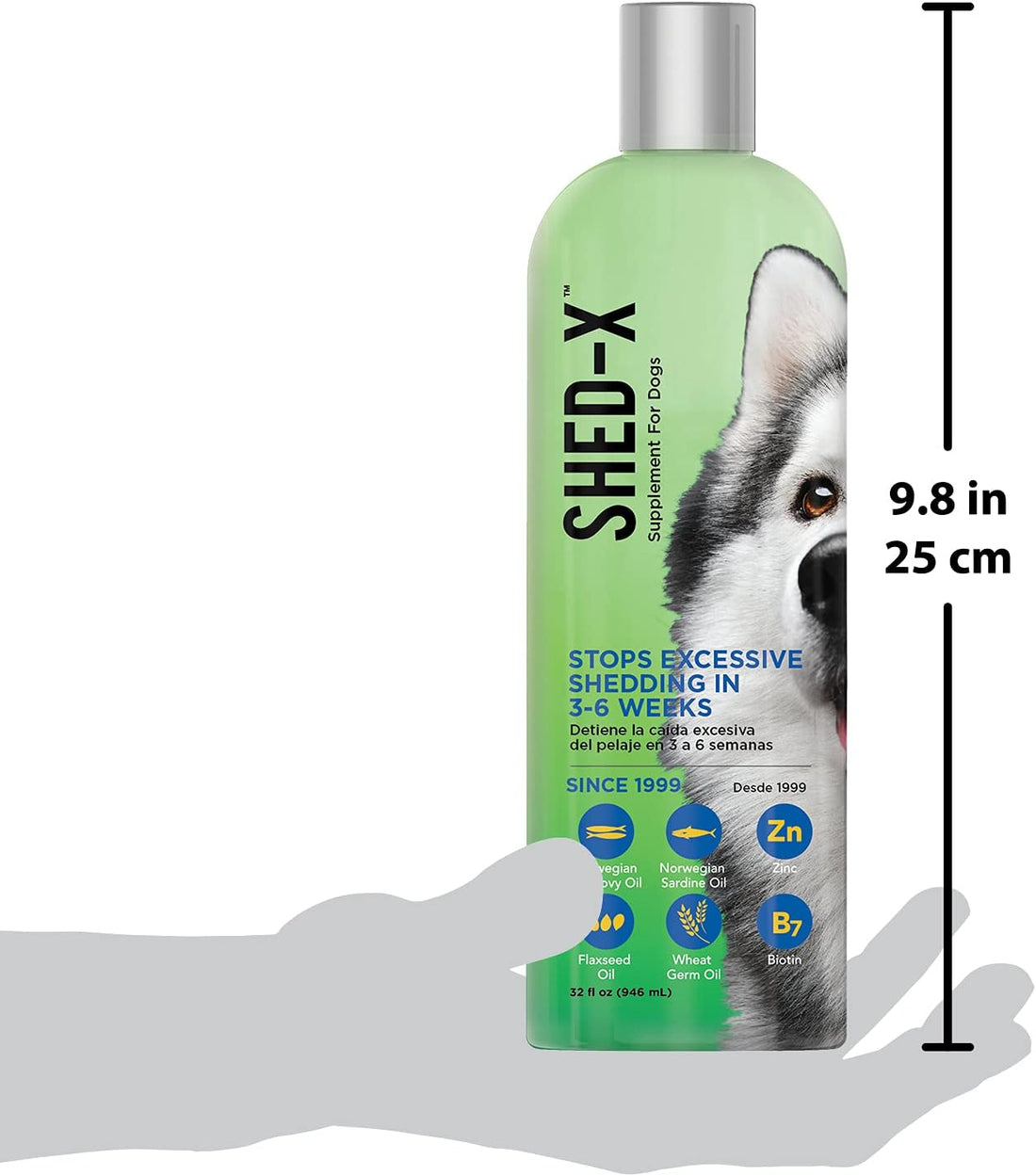 Shed-X Liquid Dog Supplement, 32oz – 100% Natural – Helps Dog Shedding