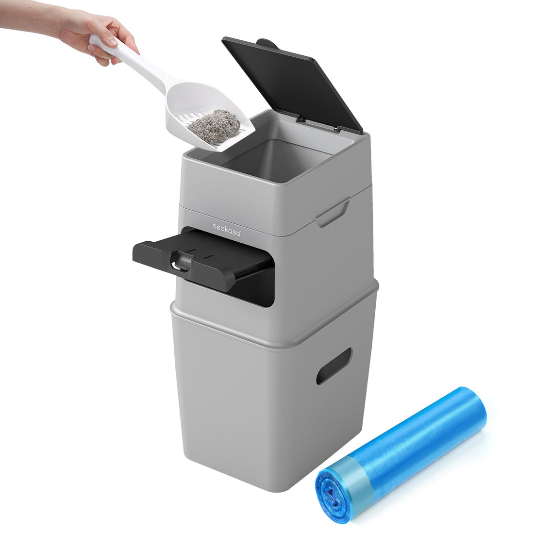 Neakasa PooGuard Litter Disposal Bin, 9.2L Trash Can for Cat Litter
