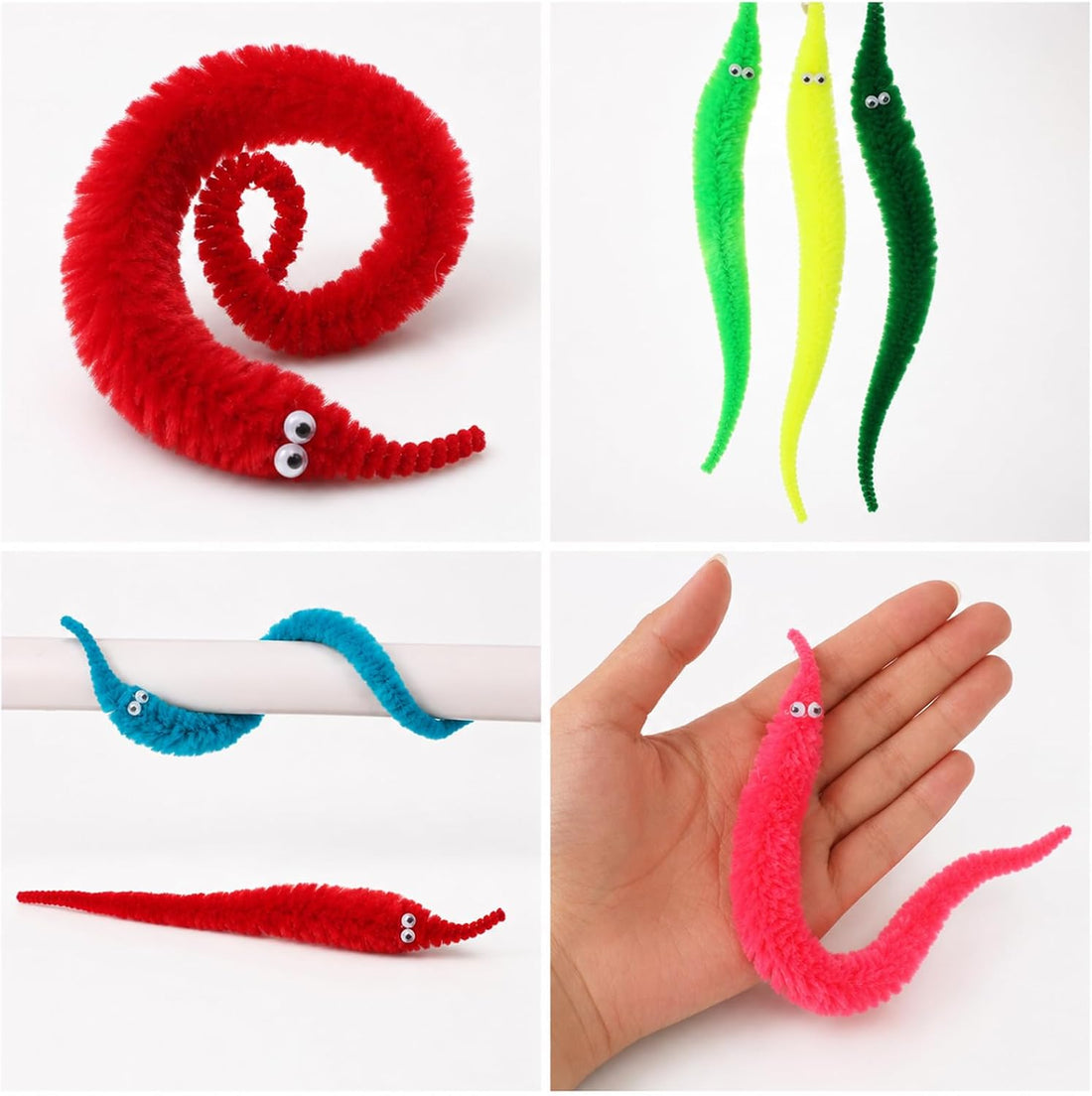 12PCS Worm on a String, Fuzzy Worms