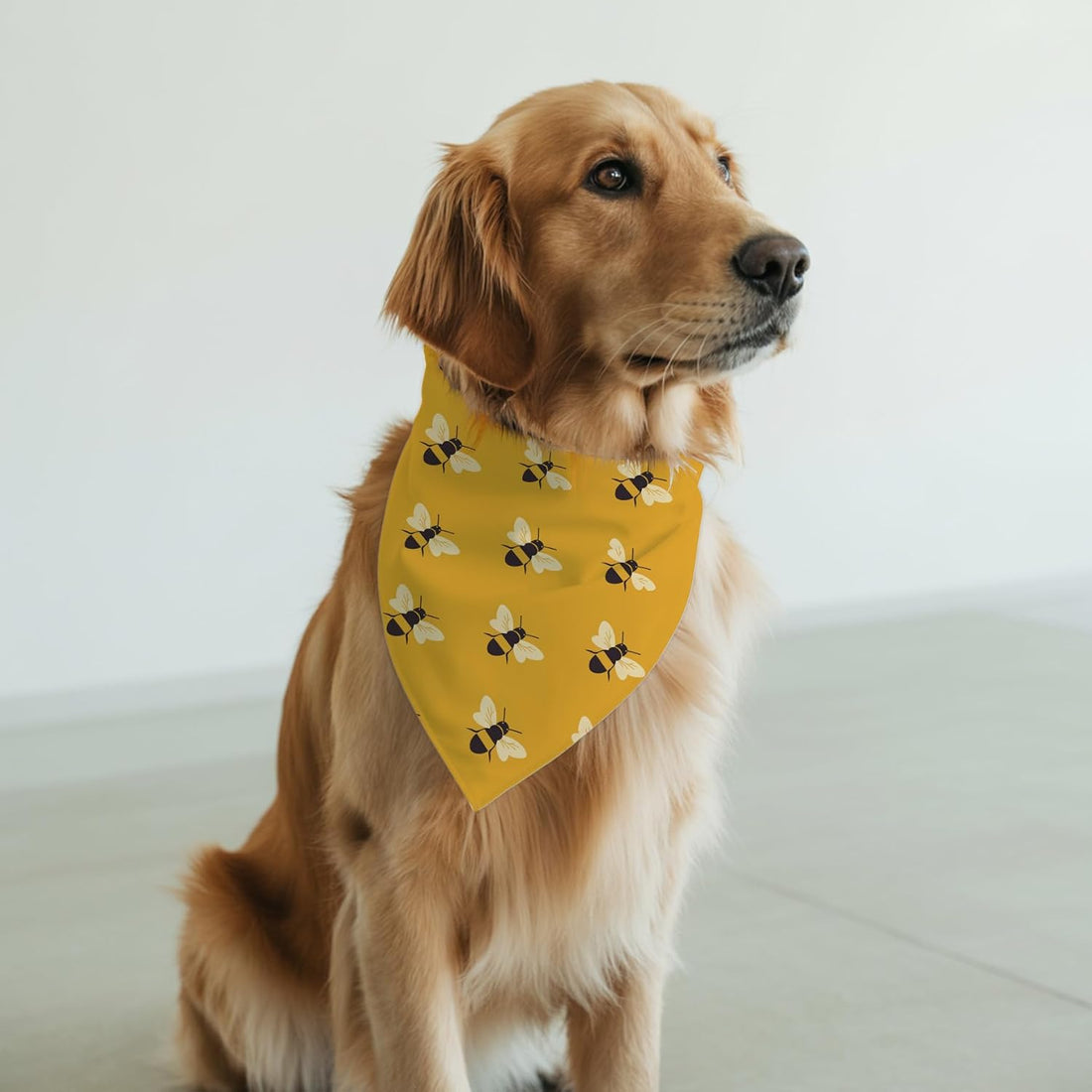 Yellow Bees Dog Bandanas, Honeybee Dog Scarf