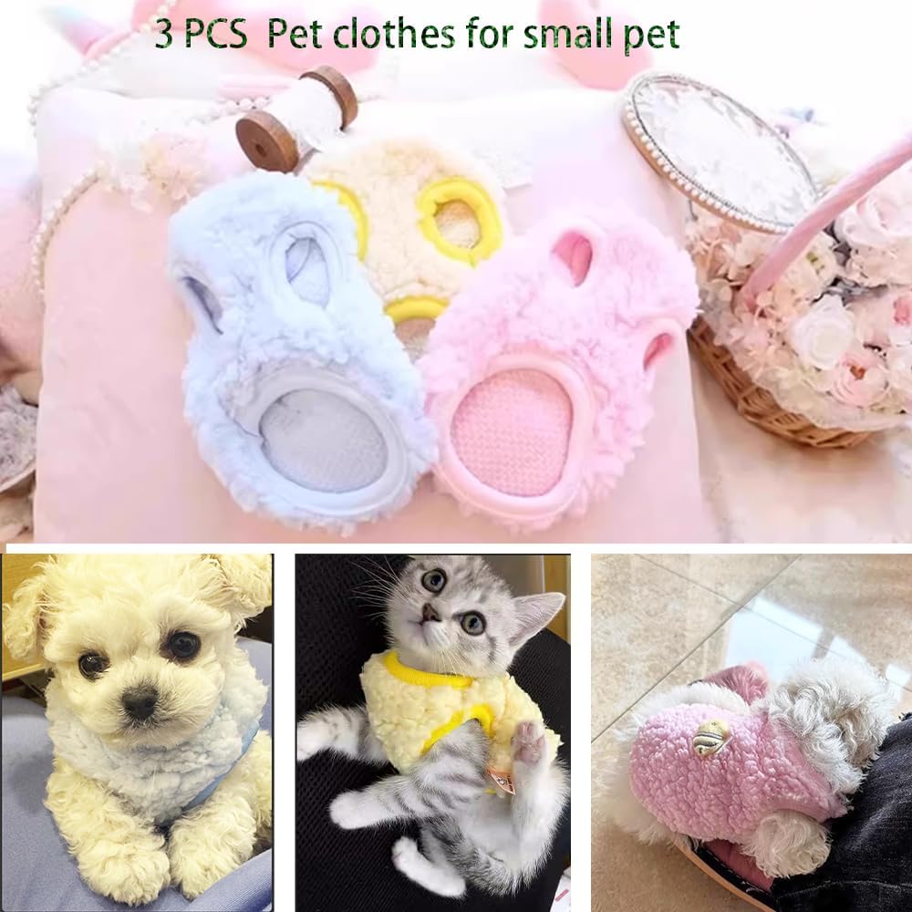 ANIAC 3PCS Extra Small Dog Clothes Girl Boy XXXS Dogs Sweater