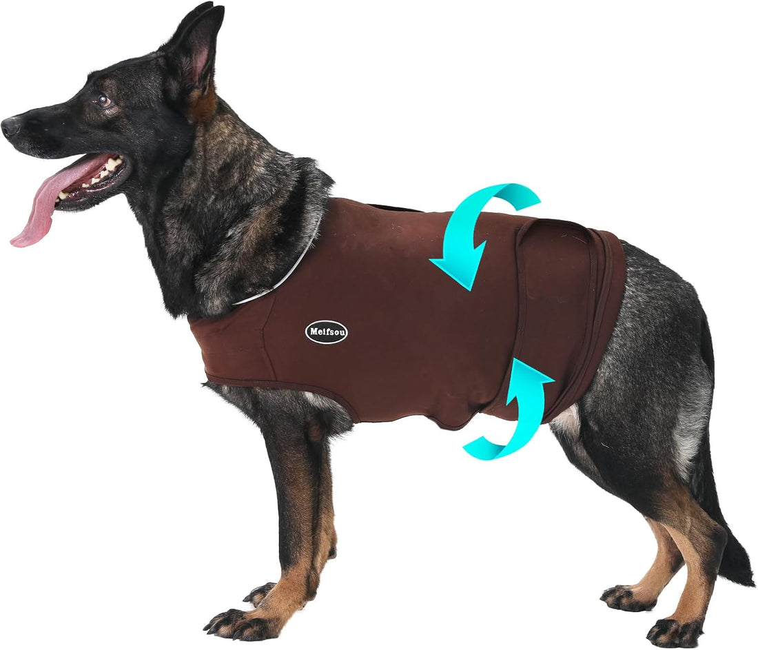 Meifsou Dog Anxiety Vest, Skin-Friendly Thunder Jacket for Dogs