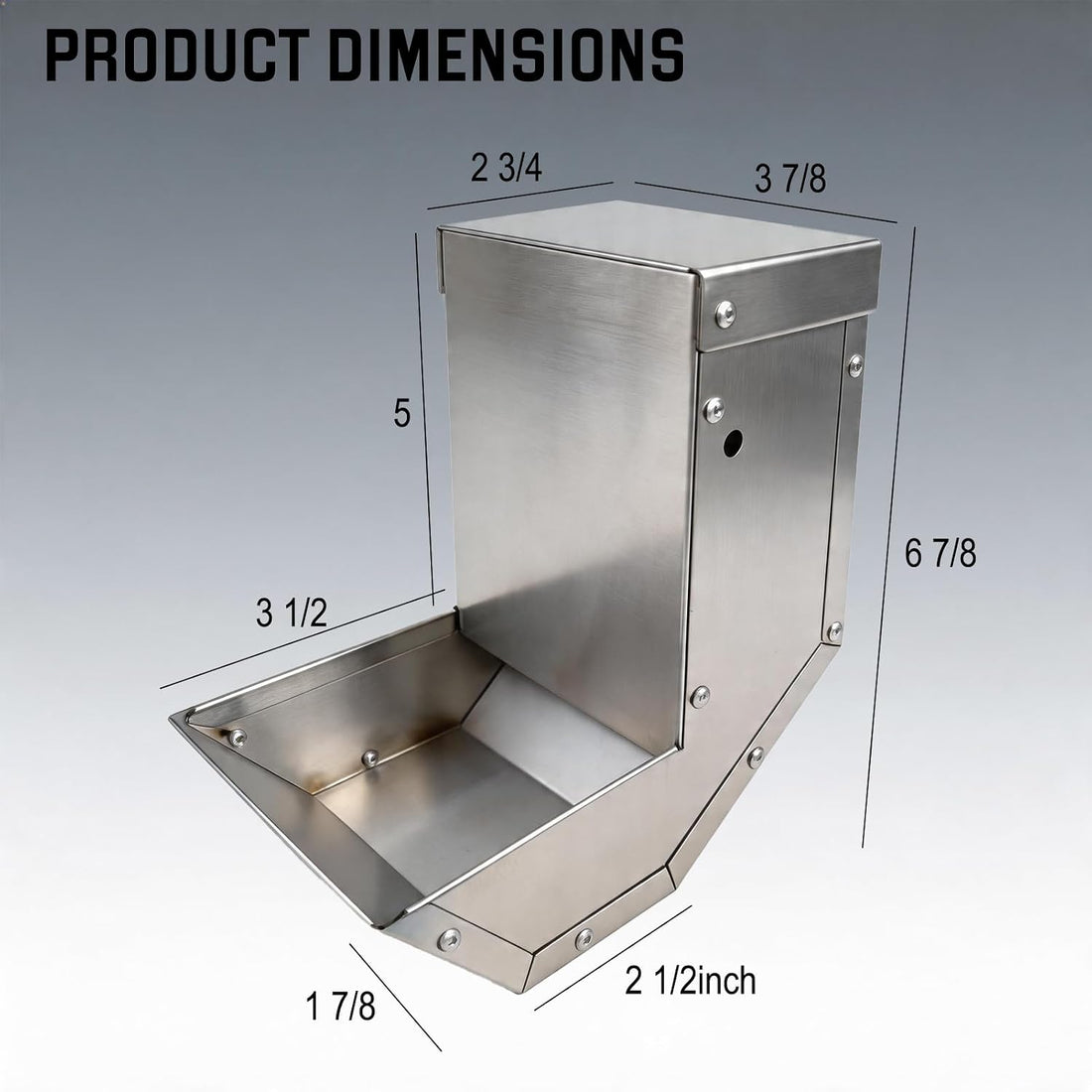 Rabbit Feeder - Small Animal Stainless Steel Gravity Feeding Trough