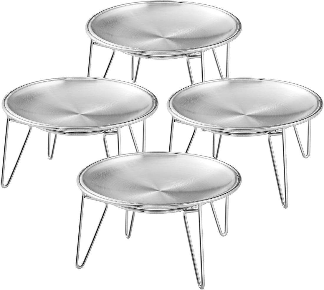 Elevated Cat Bowls, Wide Stainless Steel Cat Food Bowls with Metal
