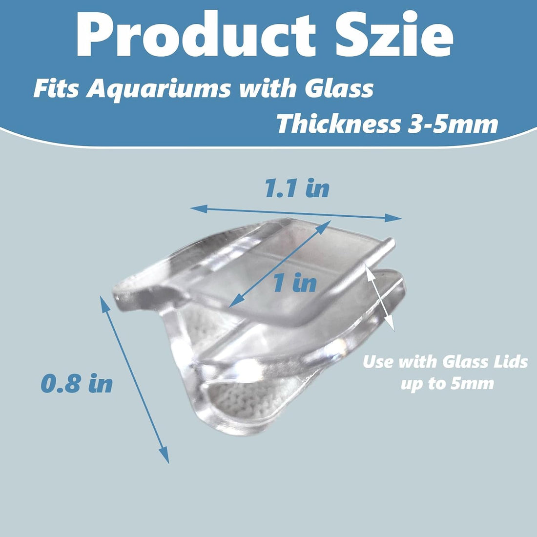 10 PCS Rimless Aquarium Clips for 1/8" to 3/16" Glass,Top Mounting