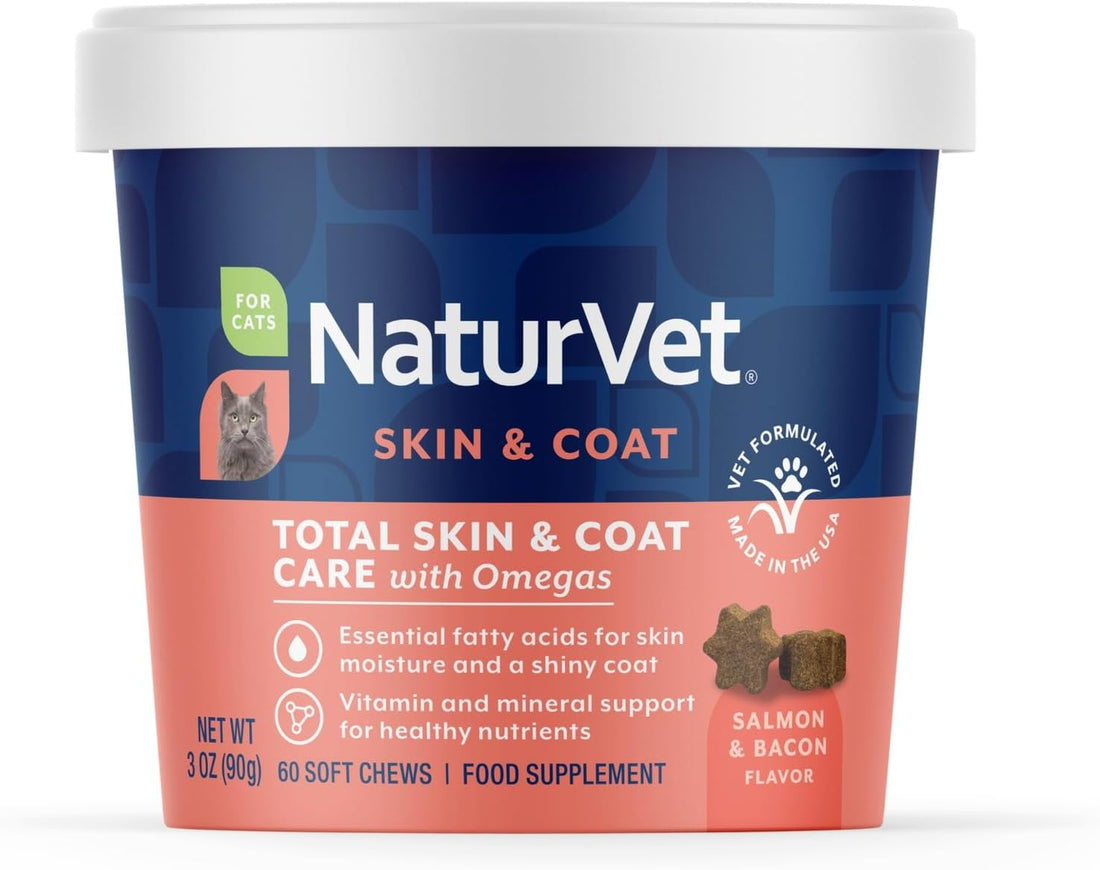 NaturVet Skin & Coat Plus Omegas Supplement for Cats