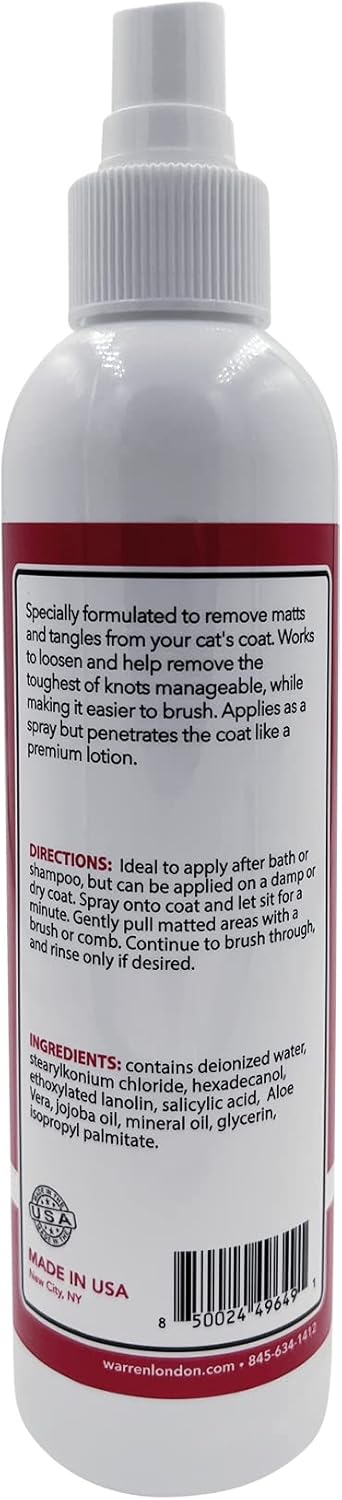 Warren London Cat Detangler Spray, Unscented Leave-in Conditioner
