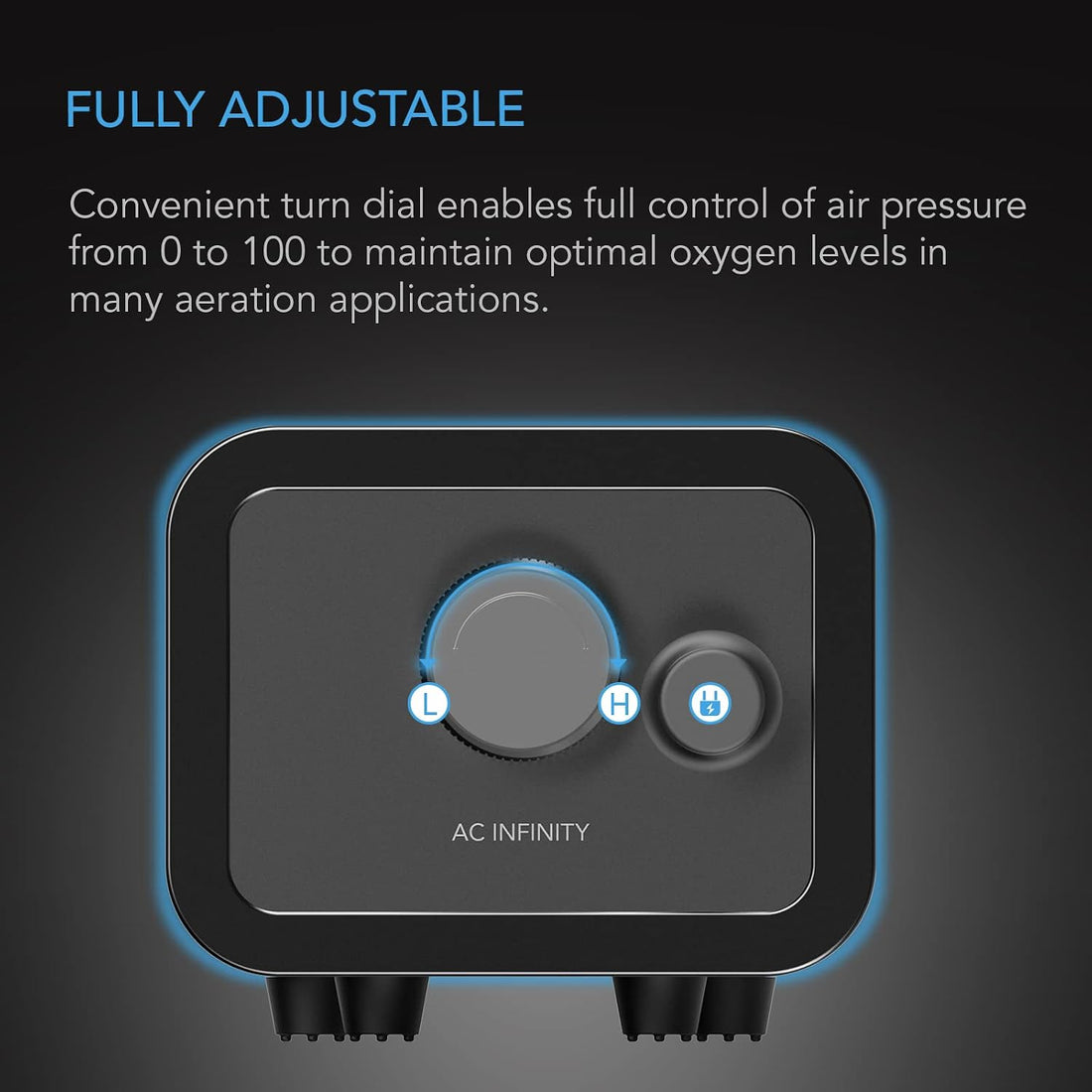 AC Infinity Air Pump One-Outlet Adjustable Oxygen Pump Kit with Tubing