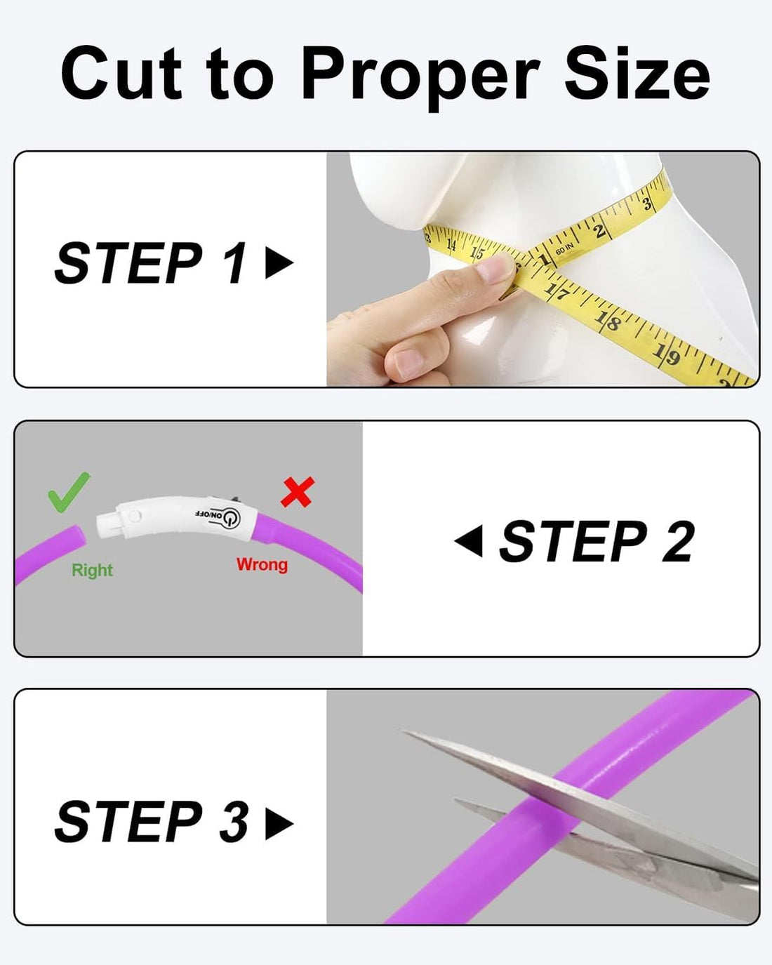 Joytale Light Up Dog Collar, LED Silicone Cut-to-Fit Rainproof