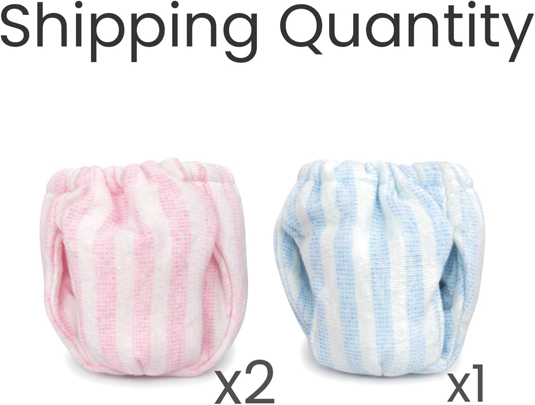 3Pcs Extra Small Squirrel Diapers Reusable (Size S, 3.9" – 6" Waist)