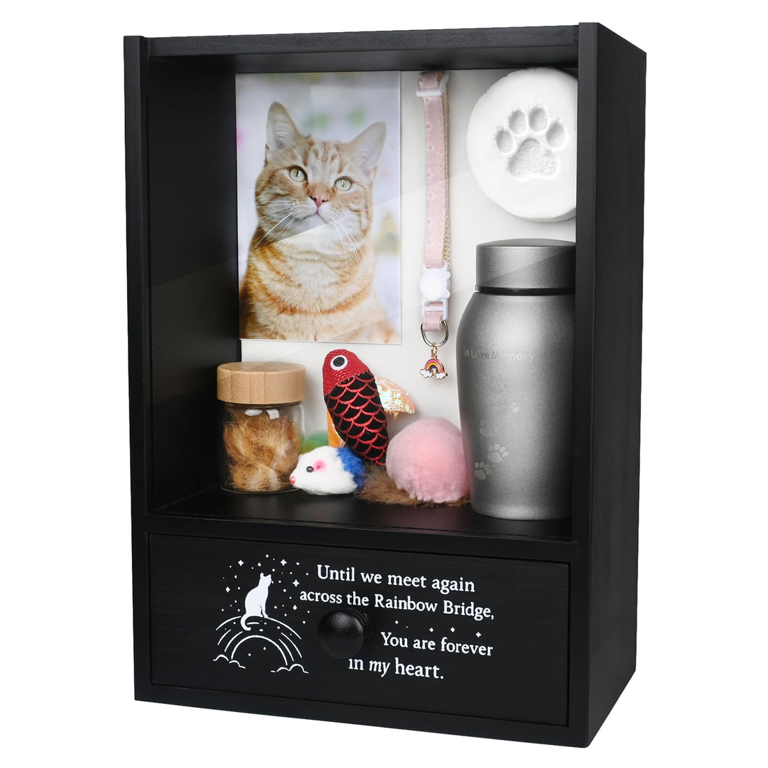Pet Memorial Shadow Box Keepsake 9.2x13 Cat Memorial Gifts for Loss