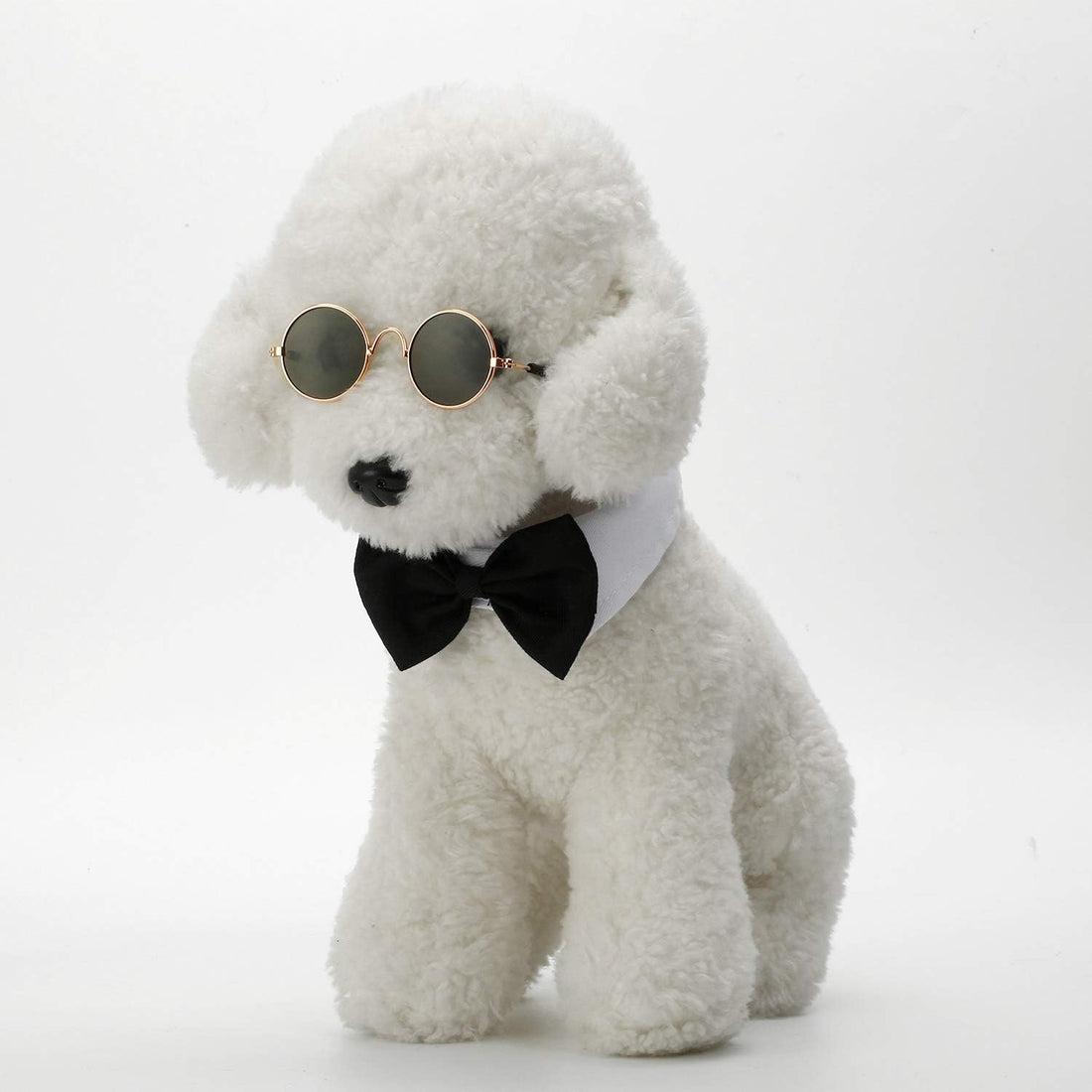 2 Pieces Pets Dog Cat Bowtie Tie Sunglasses Pets Costume Adjustable