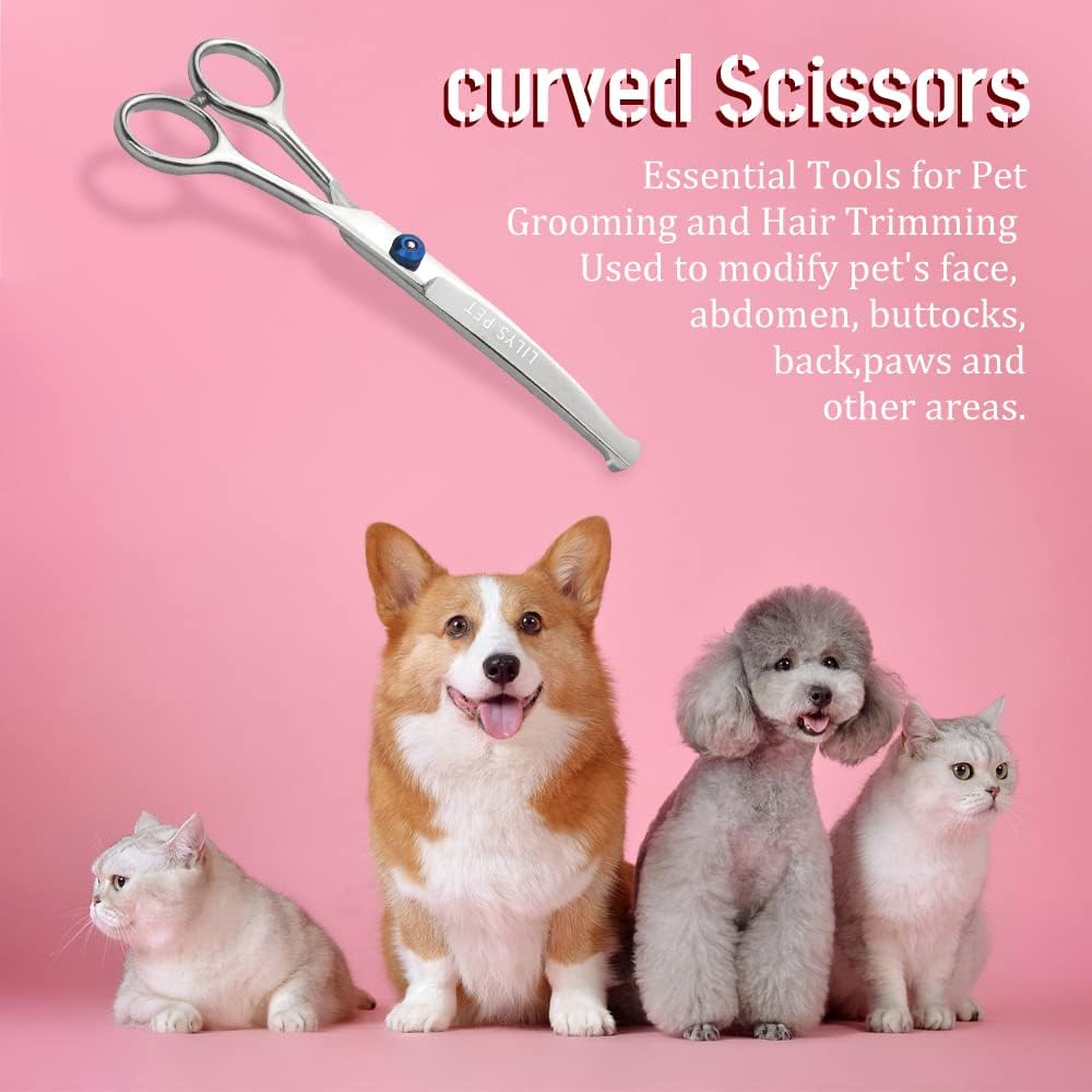 LILYS PET 6.5" Right-handed Pet Round-Tip Grooming Stainless steel