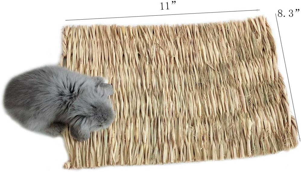 Hamiledyi Grass Mat Woven Bed Mat for Small Animal Bunny Bedding