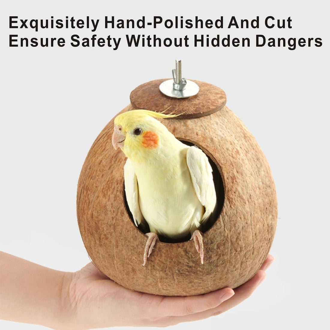 Bird Nest for Cage Natural Coconut Shell Bird House Parakeet Nesting