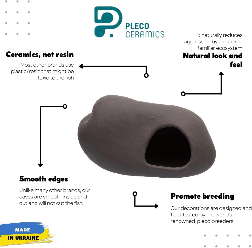 Plecoceramics Cichlid Stone Decoration - Aquarium cave for Cichlids