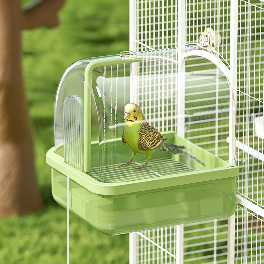 Automatic Bird Bath for Cage, Parakeet Bath with Pump