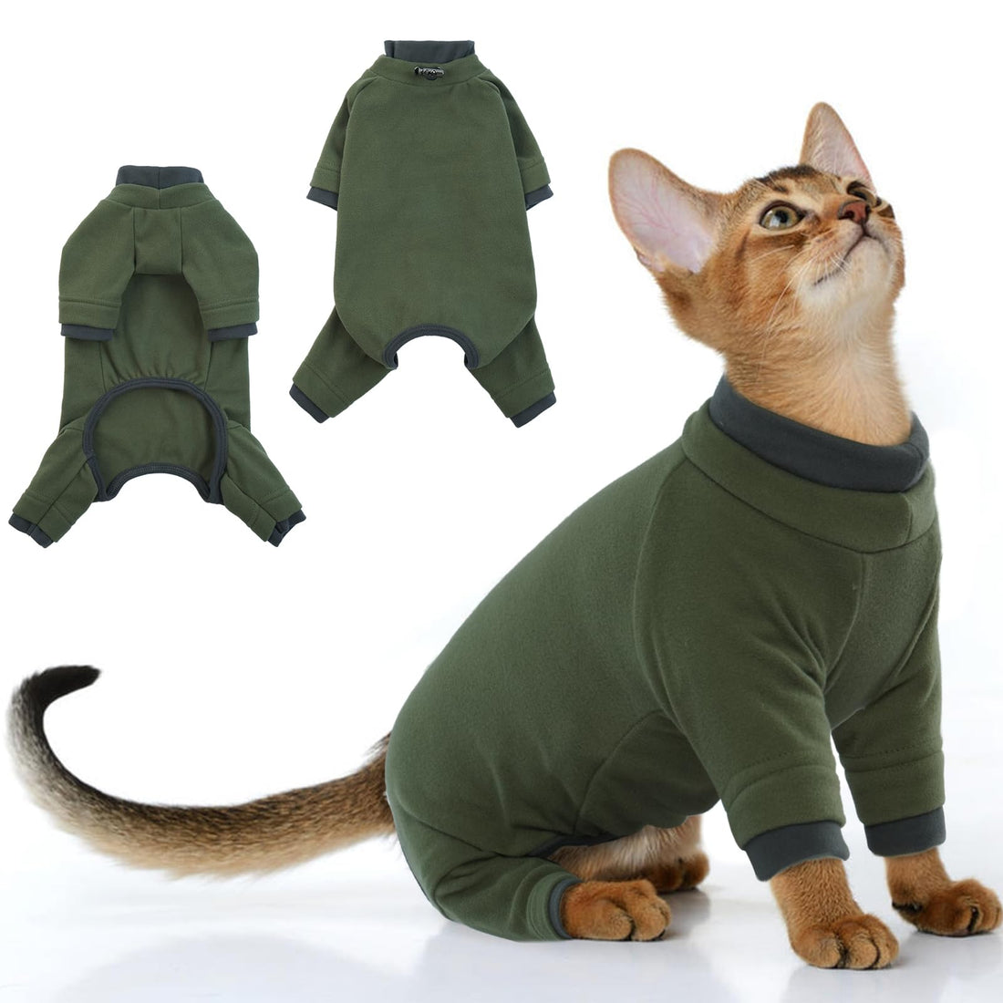 PUMYPOREITY Sticky Hair Cat Clothes, Prevent Hair Loss Cat Pajamas