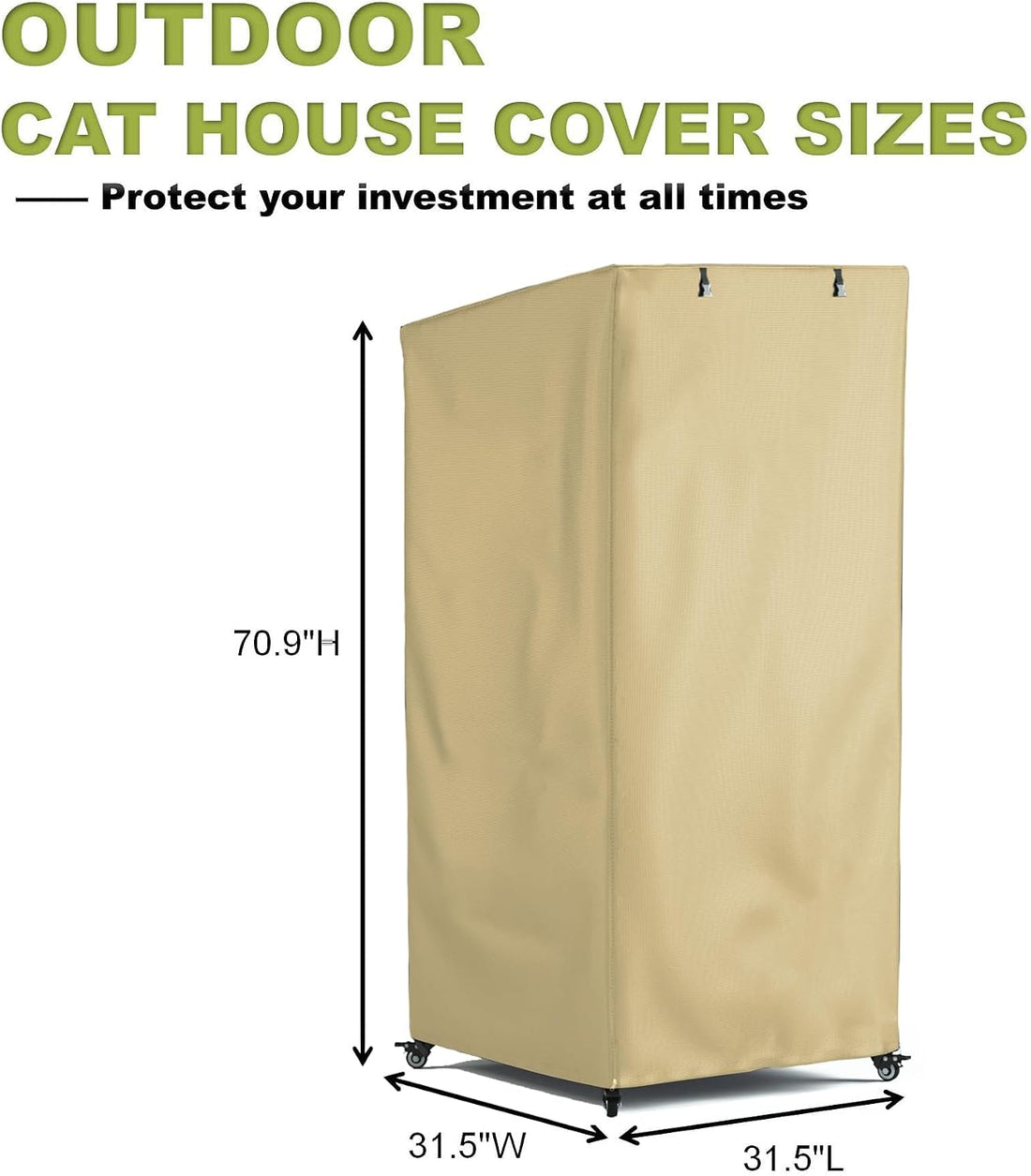 Outdoor Cat House Cover, Super Waterproof Feral Cattery Cat Cover