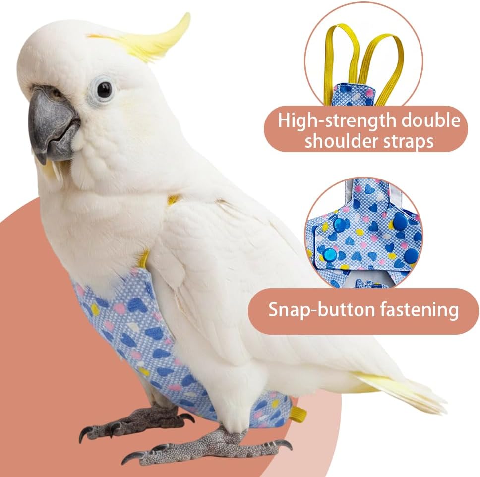 Washable Bird Harness Leash Set
