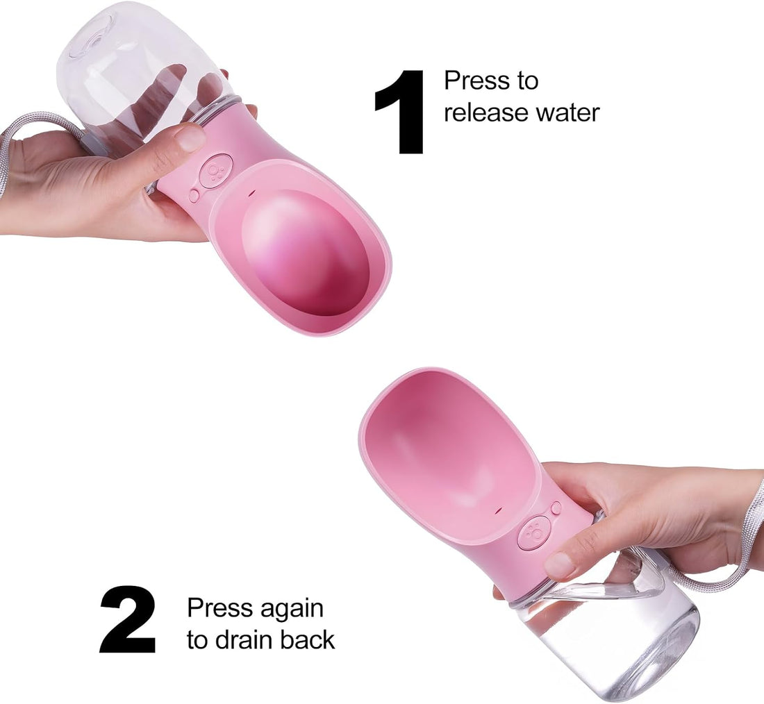 Portable Dog Water Bottle with Bowl – Leak Proof