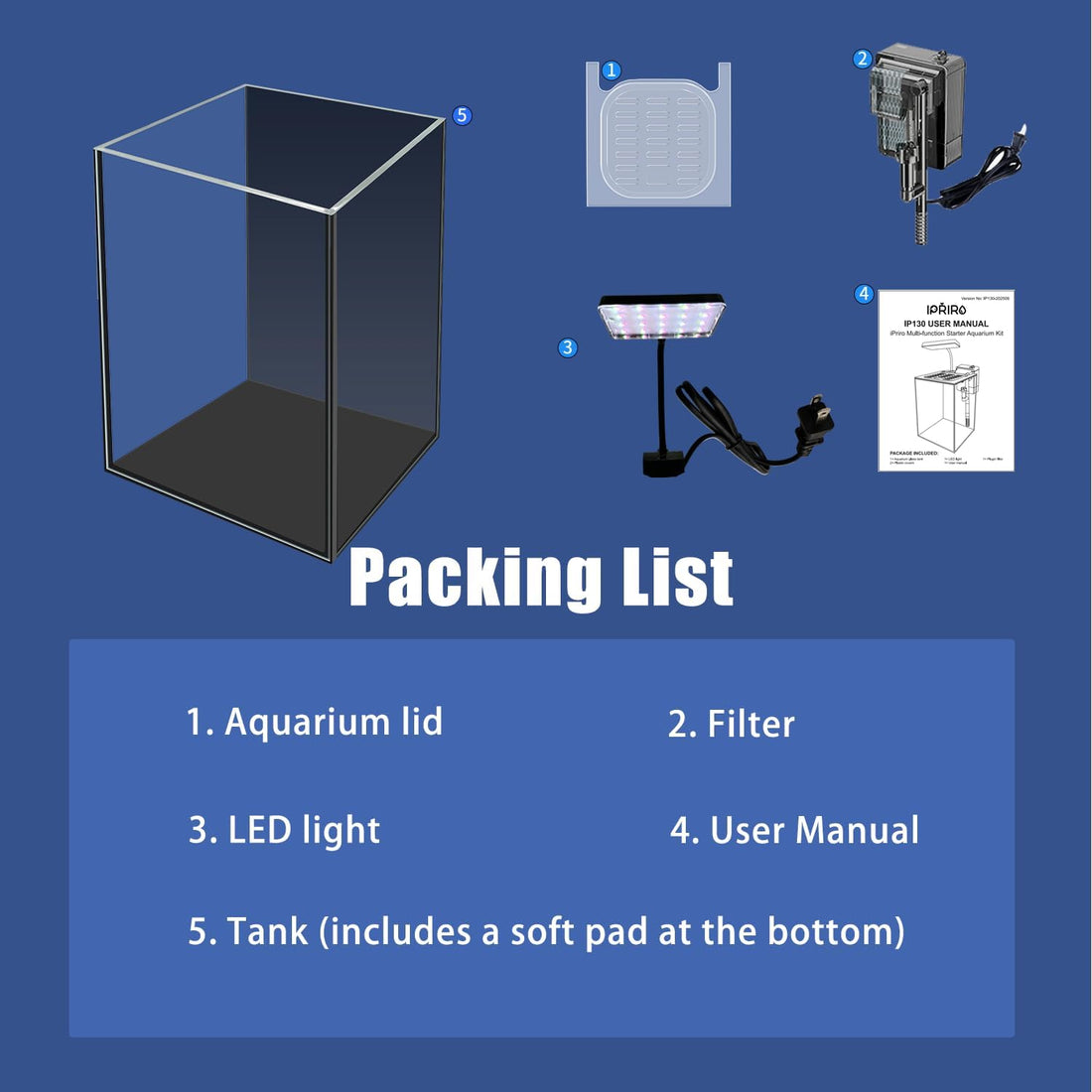 Glass Betta Aquarium Starter Kits 1.5 Gallon Small Fish Tank