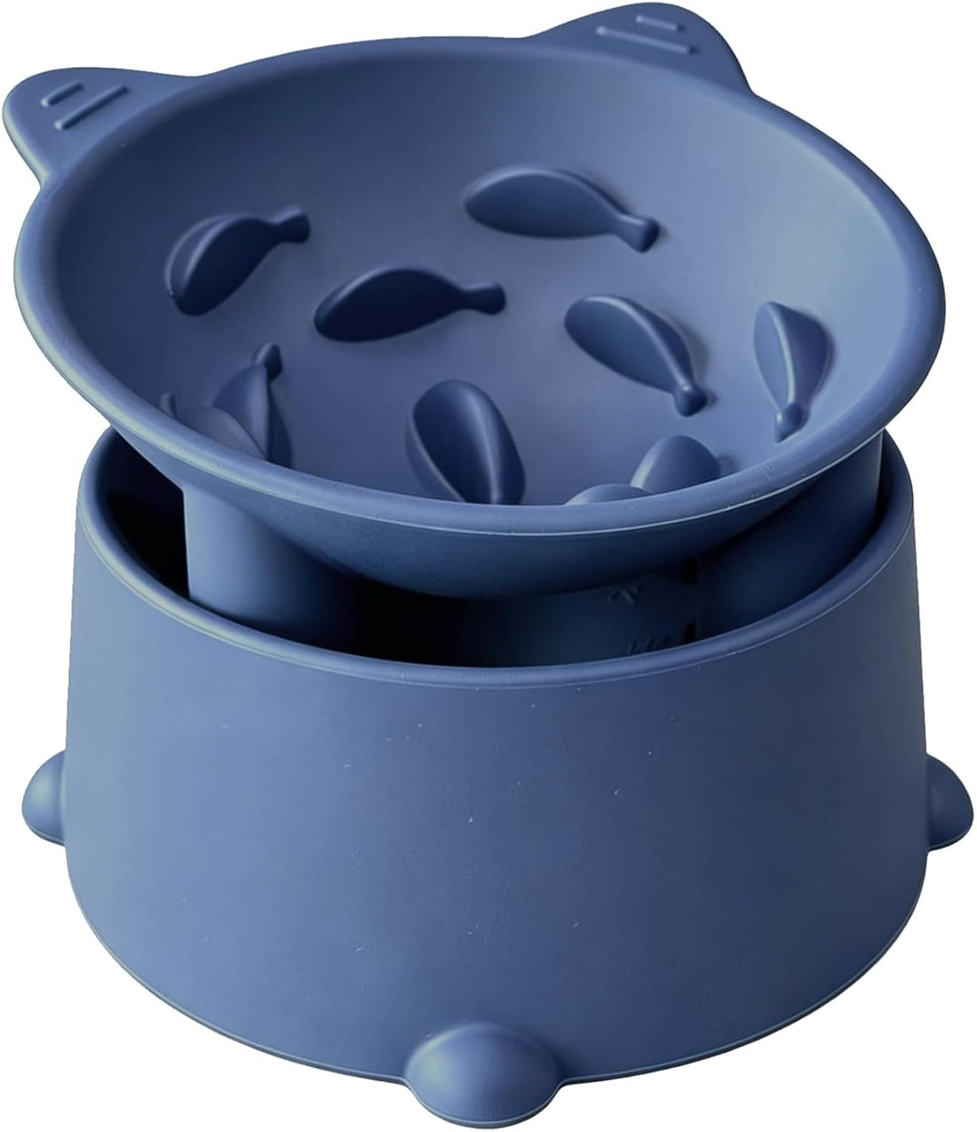 Raised Slow Feeder Cat Bowl, Silicone Elevated Tilted Cat Slow Feeder