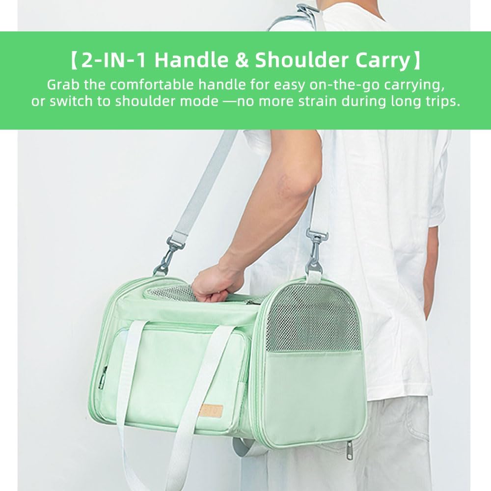 Cat Carrier Soft Sided Dog Carrier with 1 Poop Bags and 5 Pee