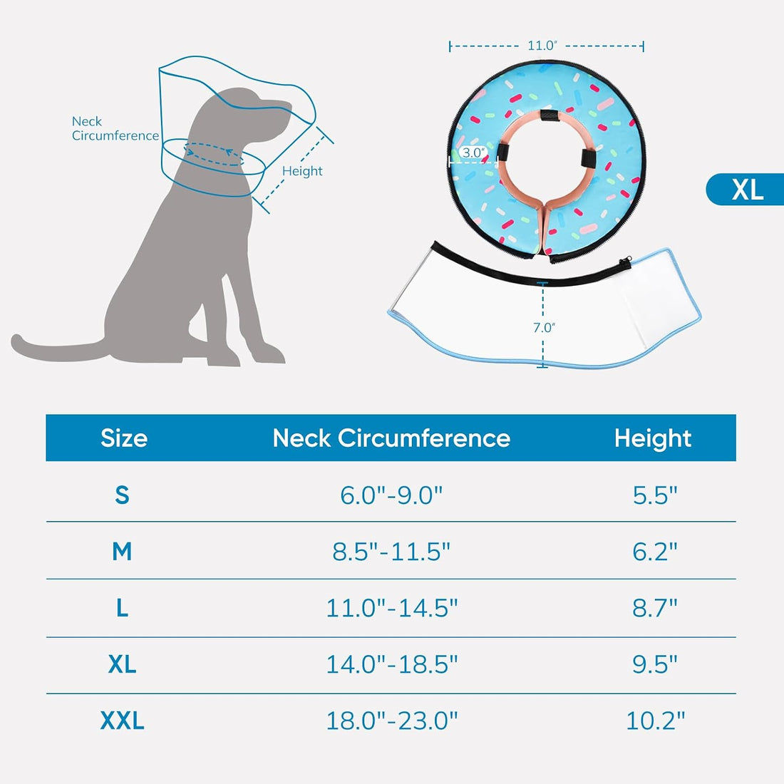 Supet Sponge Dog Cone Collar Stop Licking After Surgery