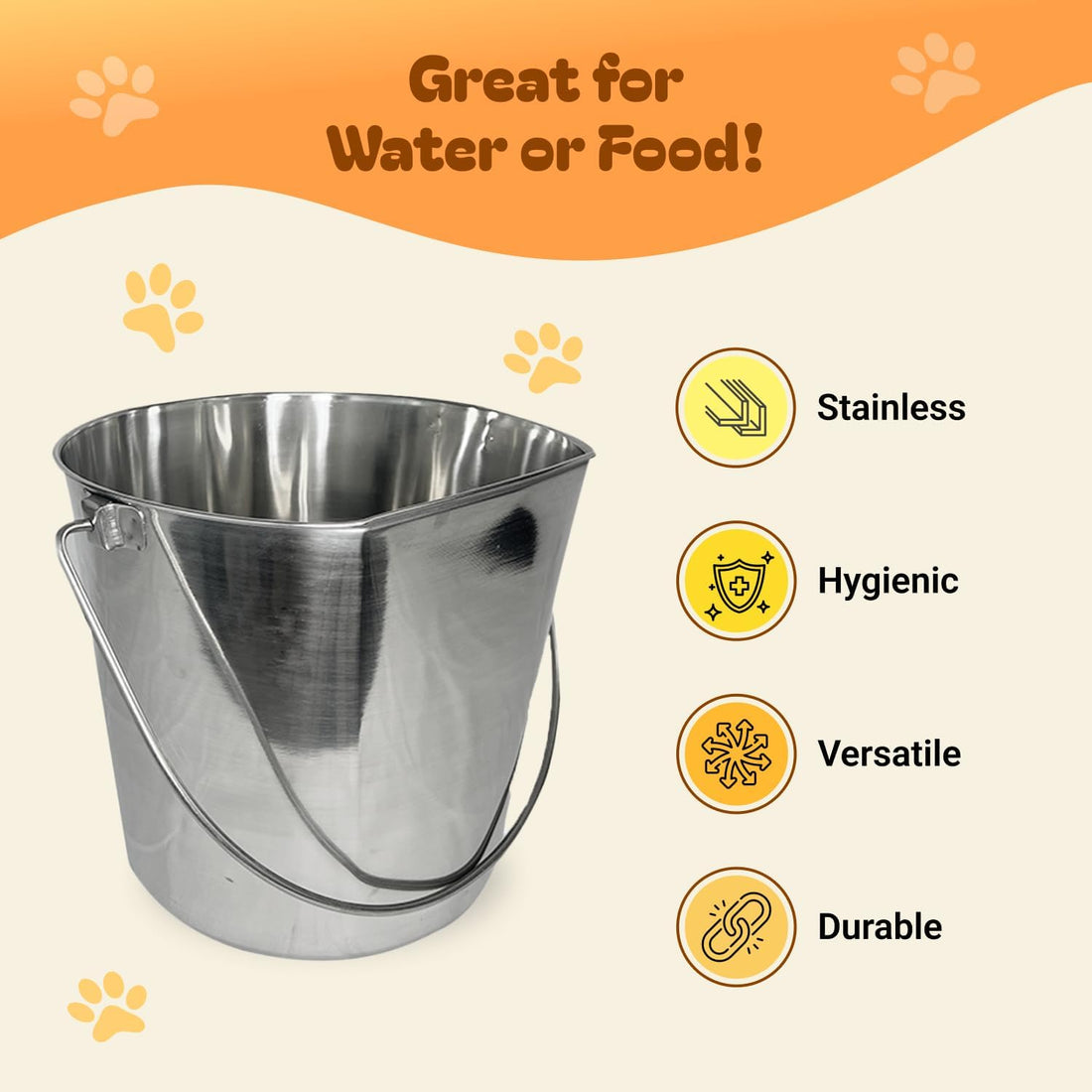 Advance Pet Products 2 Quart Heavy Duty Stainless Steel Flat Side