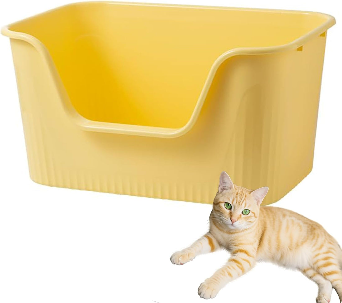 SpaceTime Large Cat Litter Box with High Sides,Cat Boxes for Indoor