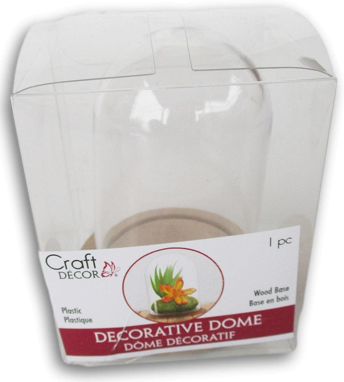 Terrarium Plastic Clear Dome with Wood Base - DIY Crafts