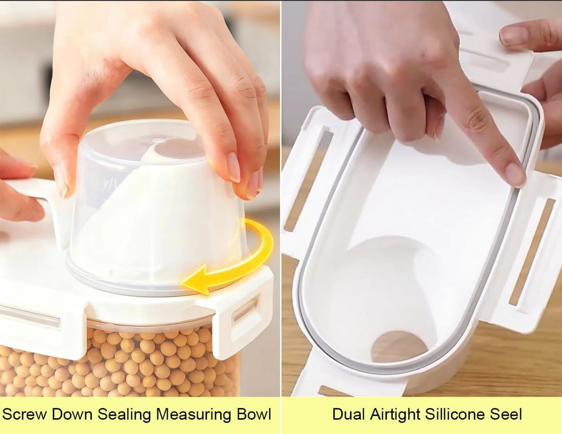 Gagee 4 Pack 3-5 Lb Pet Dog Cat Food Storage Container With Measuring