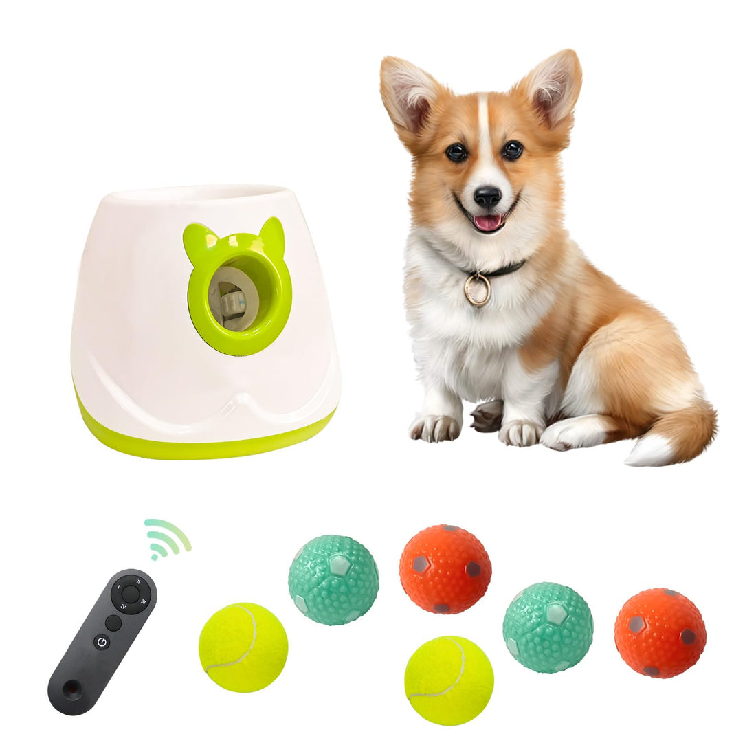 ptlsy Automatic Dog Ball Launcher Interactive Puppy Pet Ball Indoor