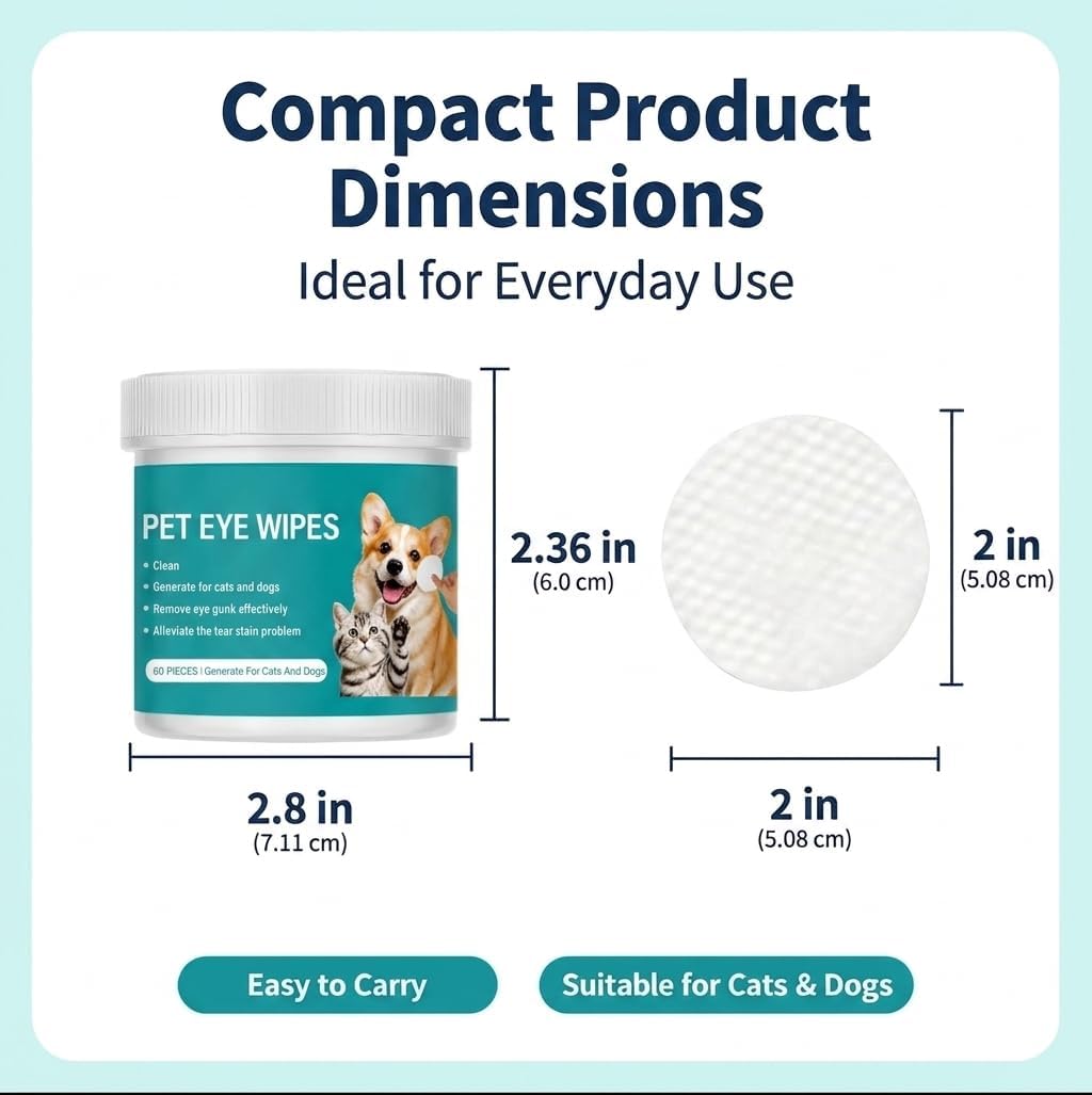 60 Count Eyes Wipes for Dogs & Cats