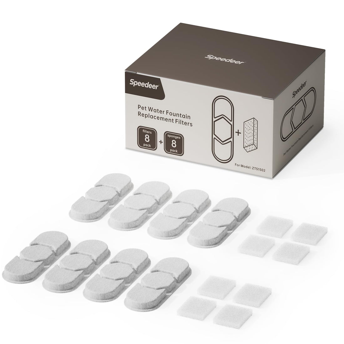Speedeer Official 8 Packs Replacement Filters & Pre-Filter Sponges