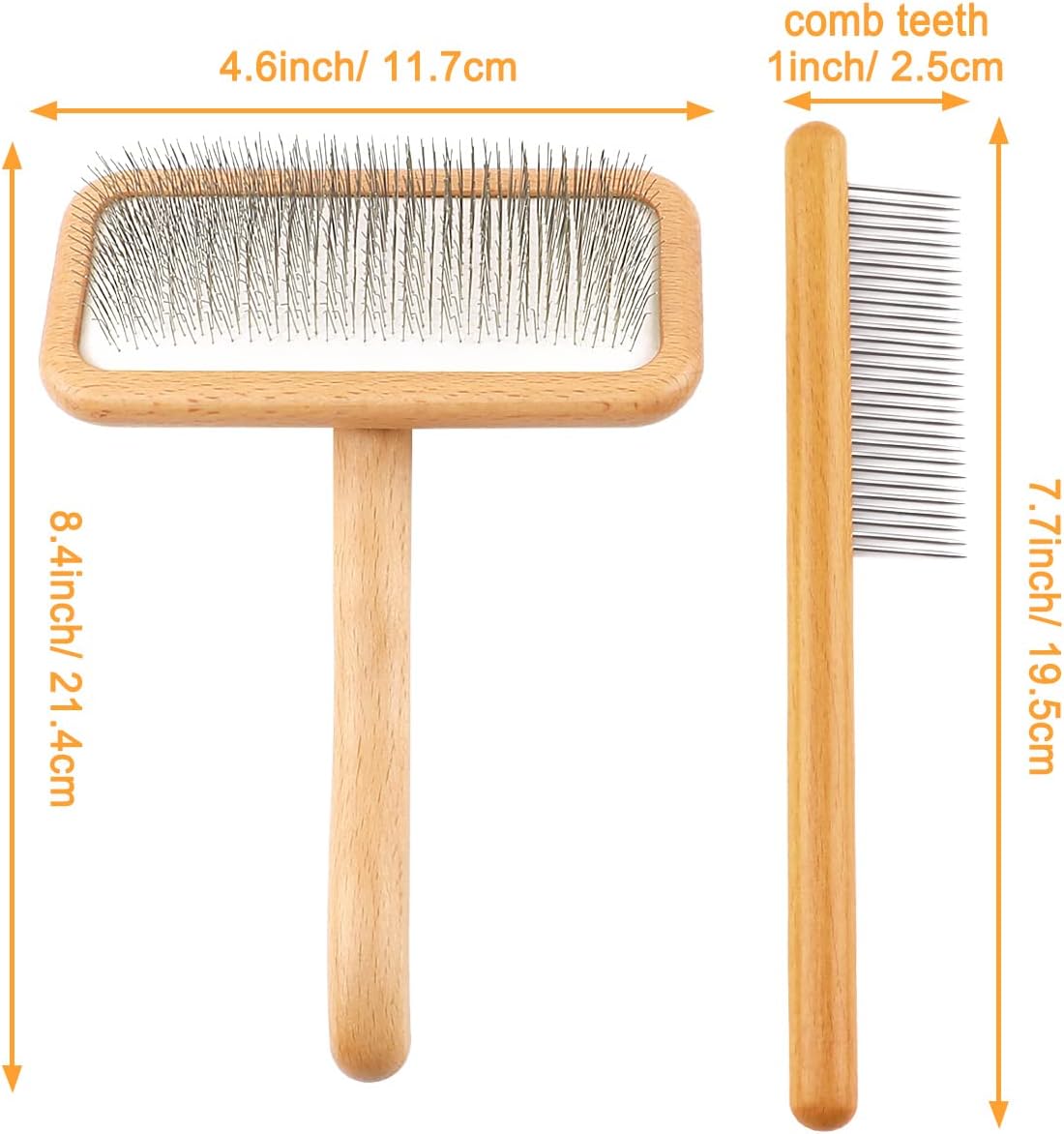 Carpet Rake Sheepskin Wool Brush and Cleaner Comb, Wood, 2PCS