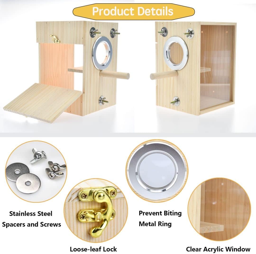 CooShou Bird Nest Box Parakeet Breeding Nest Box Bird Nest House