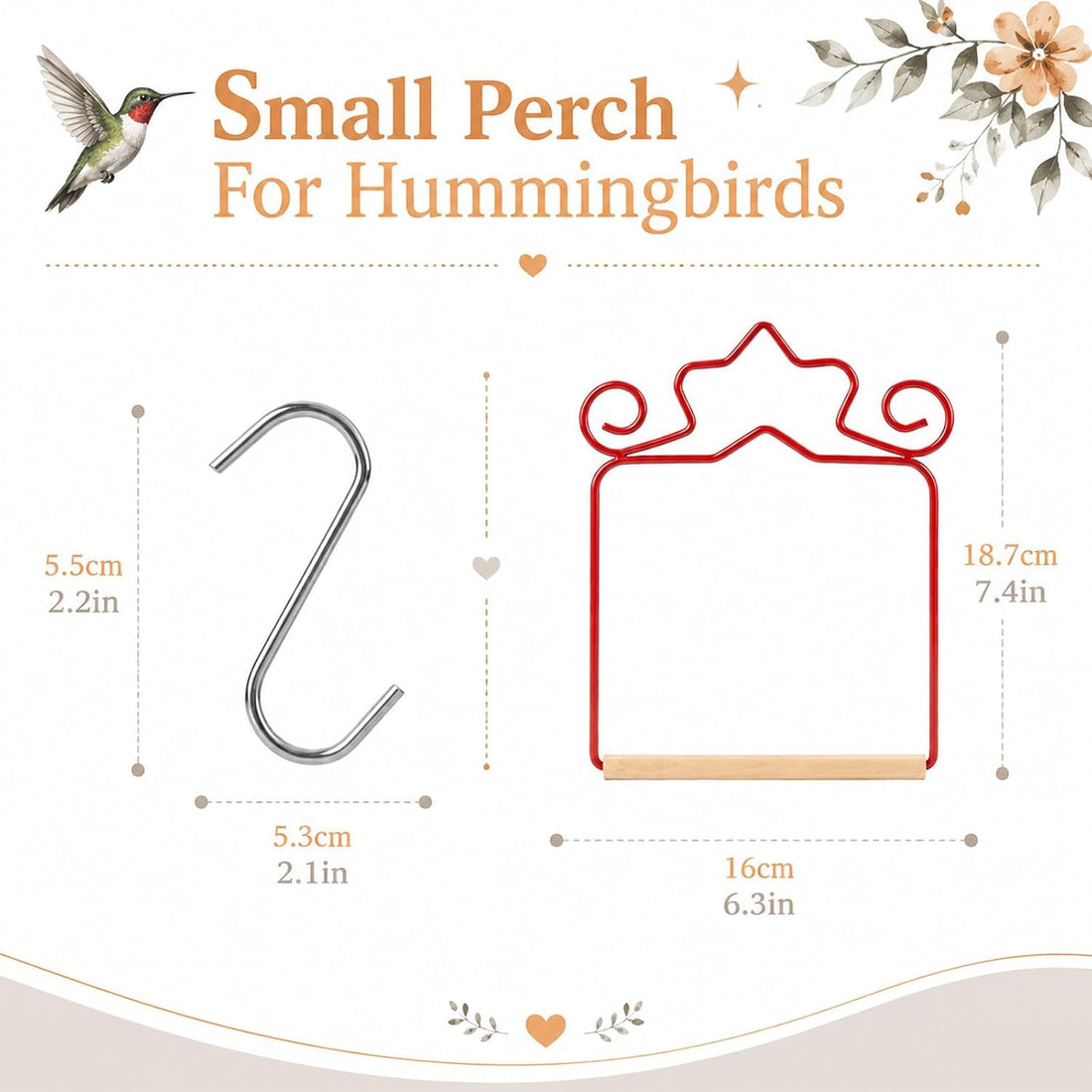Metal Hummingbird Swing Set of 4