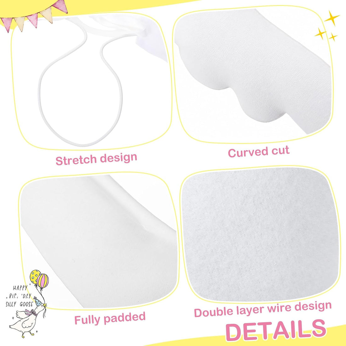 Abbylike 1 Pcs Halloween Poseable Goose Wings for 13-28", Rippled Edge