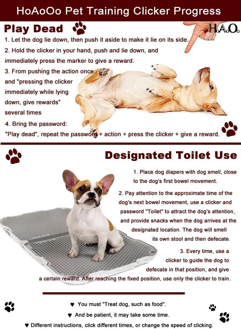 HoAoOo Pet Training Clicker with Wrist Strap - Dog Training Clickers