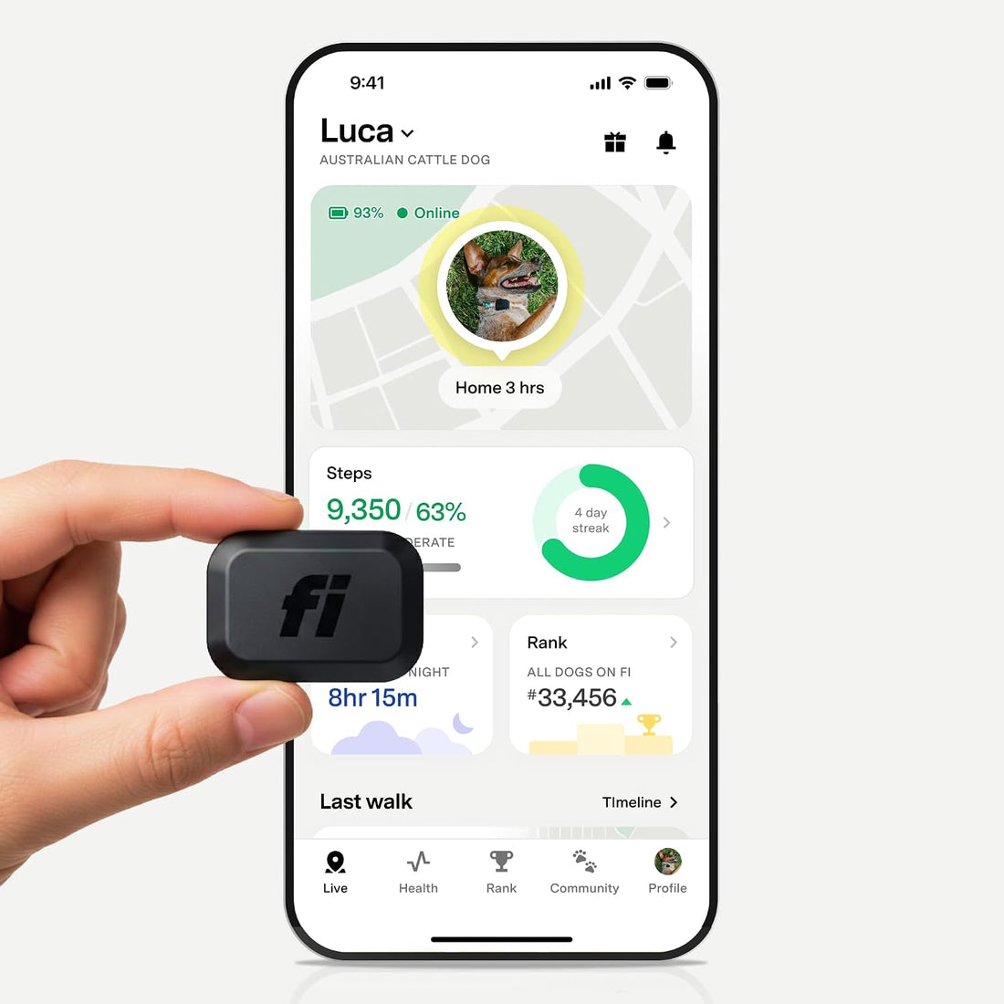 Fi Mini GPS Dog Tracker, Collar Attachment, Membership Required