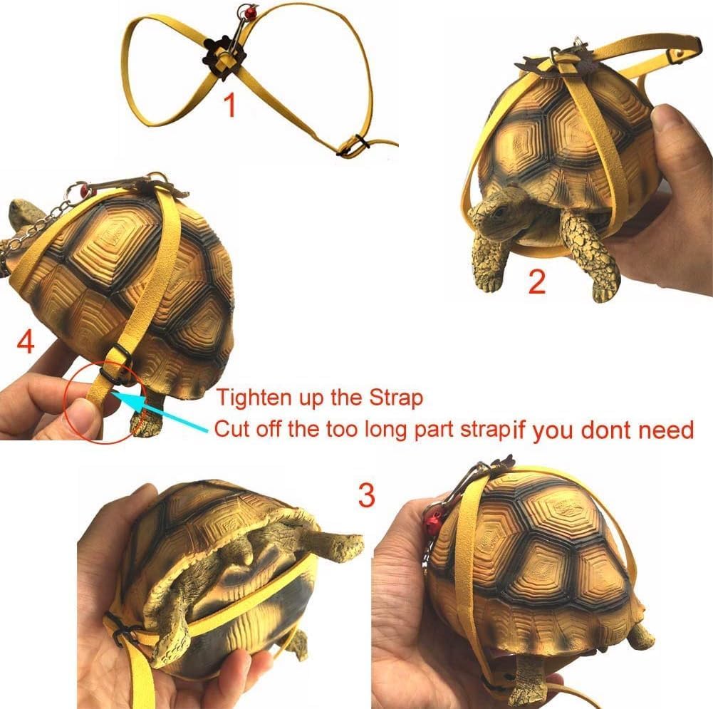 Adjustable Turtle Harness Leashes Soft Leather Harness Strap
