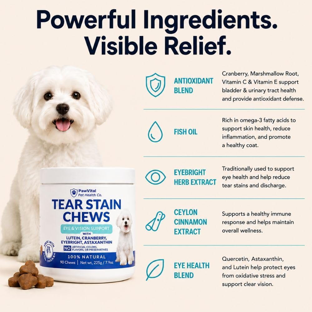 Tear Stain Chews for Dogs – Natural Tear Stain Remover & Eye Health