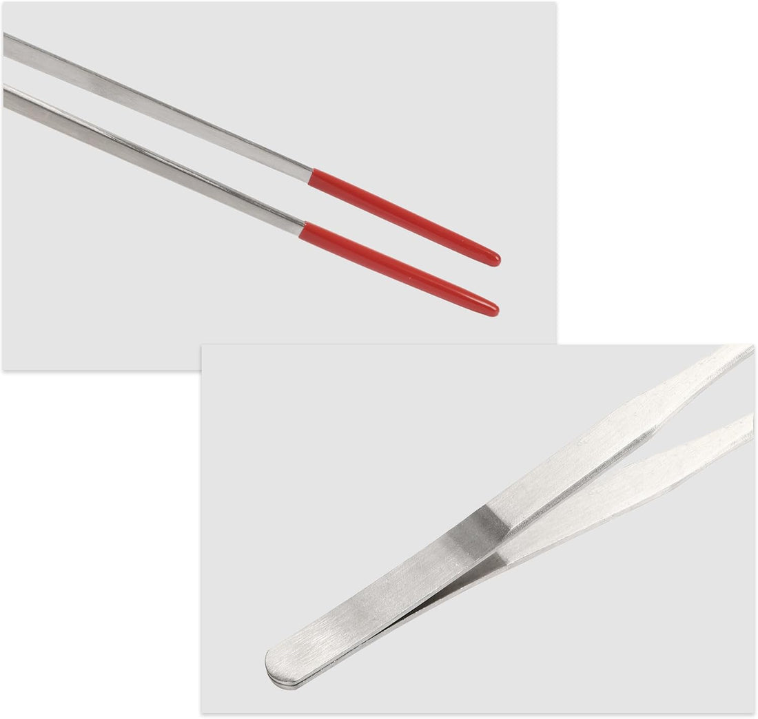10.63" L Aquarium Straight Feeding Tweezer for Feeding with Red