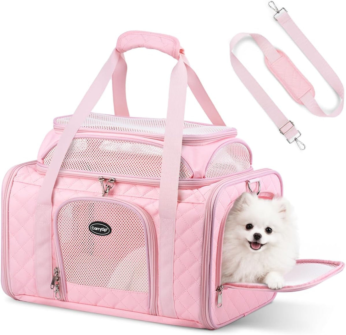 Airline Approved Cat Carrier with Expandable Top, 17x11x9.5 in