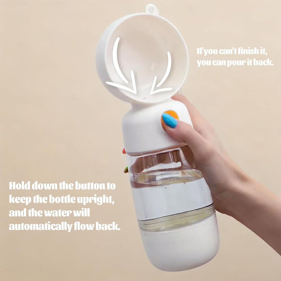 Dog Water Bottle with Food Storage Container & Water Dispenser