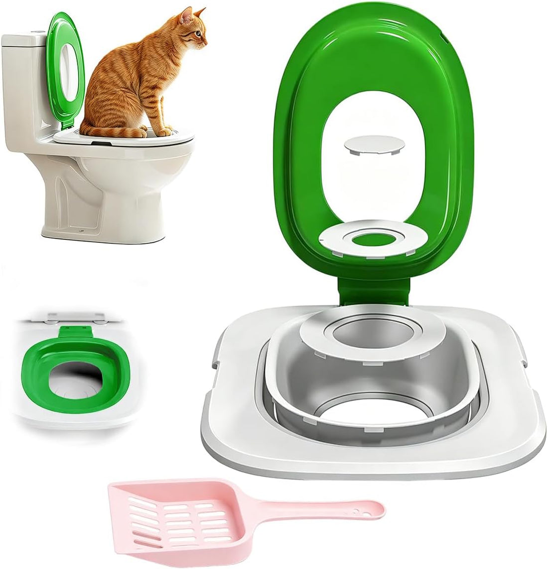 Cat Toilet Trainer Kit with Litter Scoop,5 Movable Parts
