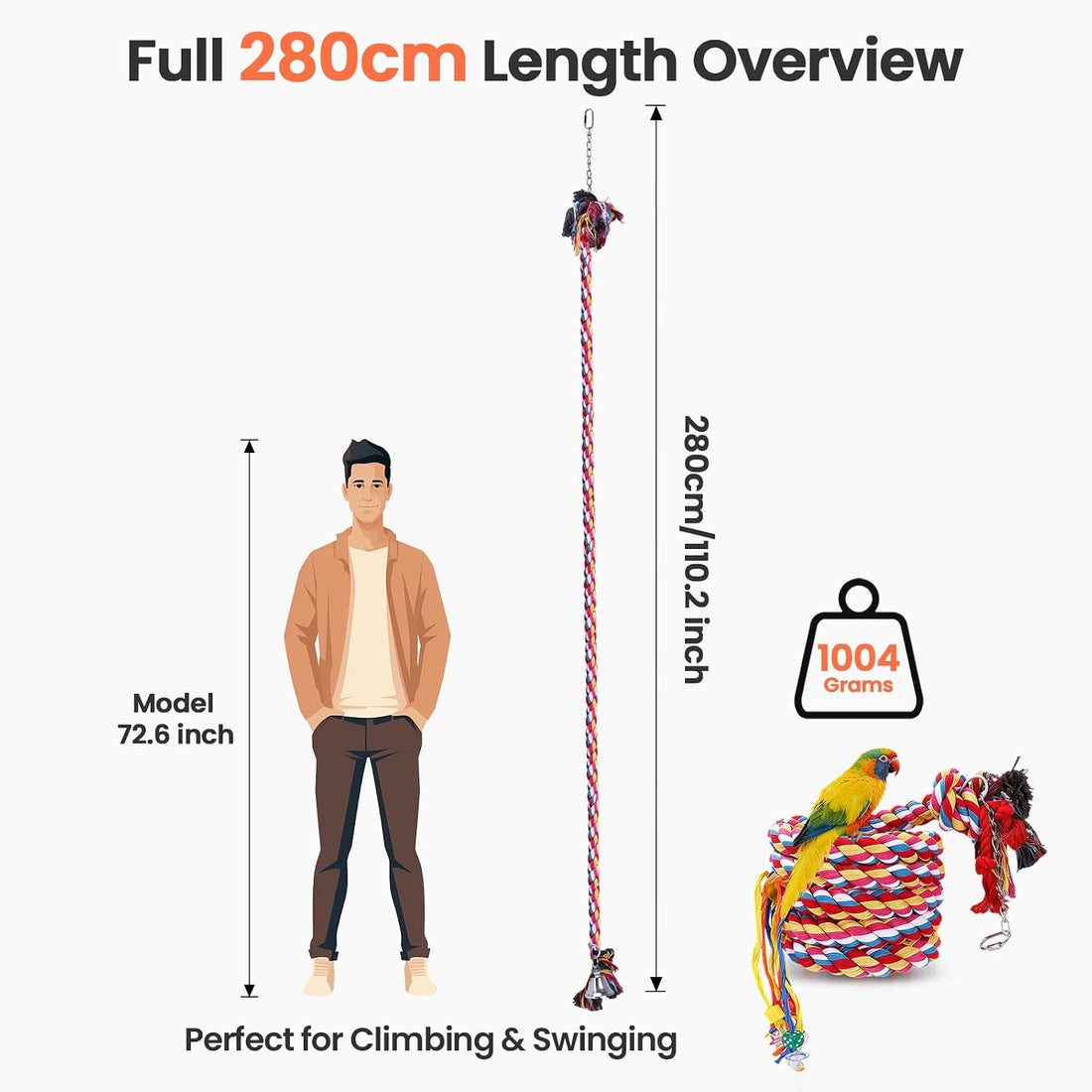 Ultra Long Bird Toys for Large Parrots