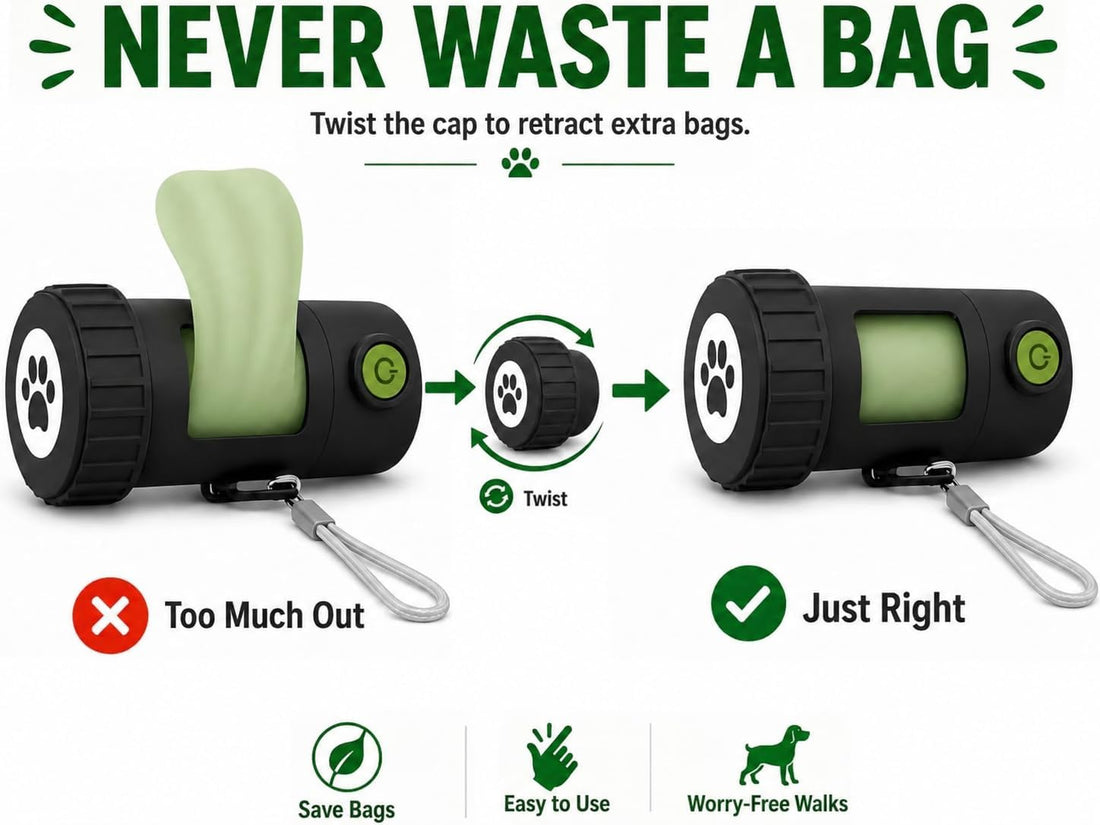Smart Rechargeable Doggy Bag Holder With Flashlight
